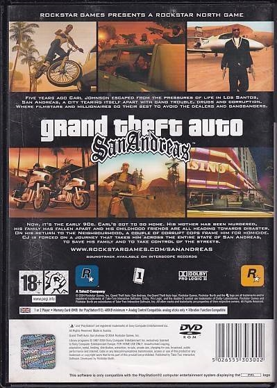 Grand Theft Auto San Andreas - PS2 - Uden manual (B Grade) (Genbrug)